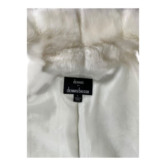 Dennis Basso Faux Fur Coat Women’s Large White Zip-Up Plush Jacket Vintage Y2K - Picture 11 of 12